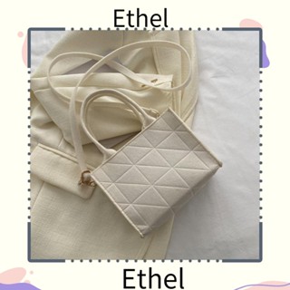 Ethel1 กระเป๋าสะพายข้าง ผ้าสักหลาด ทรงสี่เหลี่ยม มีซิป สีพื้น เรียบง่าย แฟชั่นสําหรับผู้หญิง