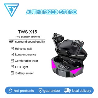 🔥ใหม่ล่าสุด🔥 TWS-X15 หูฟังสำหรับเล่นเกมบลูทูธ หูฟังกล่องชาร์จไร้สาย 9D หูฟังสเตอริโอกีฬาหูฟังพร้อม