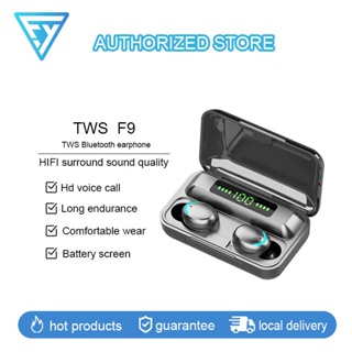 🎊TWS-F9🎊Wireless bluetooth 5.0 headset Earphone Earbud หูฟังบลูทูธ สเตอริโอ หูฟังเล่นเกมส์ แยกเสียงซ้ายขวา รุ่น F9