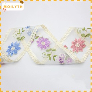 Moilyth แผ่นสติกเกอร์ผ้าลูกไม้ ปักลาย ละลายร้อน DIY สําหรับตกแต่งกางเกง