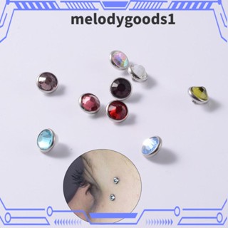 Melodygoods1 จิวเจาะผิวหน้า เหล็ก คริสตัล สีฟ้าอ่อน สําหรับนักดําน้ํา CZ