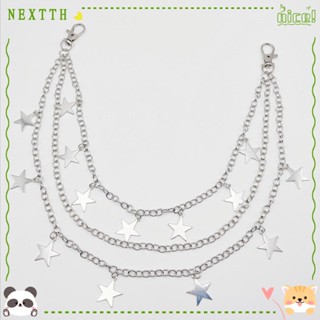 Nextth สร้อยคอโซ่สองชั้น จี้รูปดาวห้าแฉก ผีเสื้อ ดาว สไตล์ฮิปฮอป แต่งพู่ กระเป๋ากางเกง