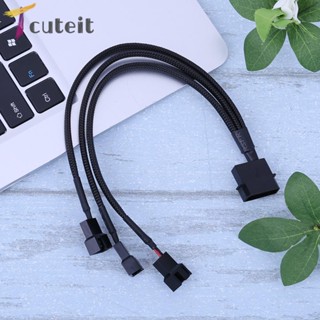 Tcuteit สายไฟพัดลมระบายความร้อนหม้อน้ํา 4-Pin IDE Molex เป็น 3-Port 3-Pin 4-Pin