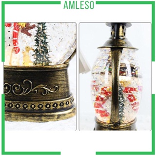 [Amleso] กล่องดนตรีคริสต์มาส รูปลูกโลกหิมะ สําหรับตกแต่งบ้าน