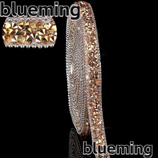 Blueming2 แถบพลอยเทียม เรซิน มีกาวในตัว สีทอง 2 หลา สําหรับตกแต่ง DIY