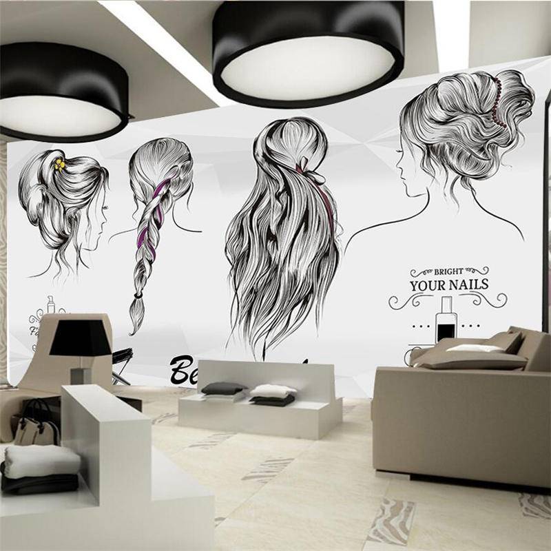 สติกเกอร์วอลเปเปอร์ติดผนัง สไตล์ยุโรป และอเมริกา สําหรับตกแต่งบ้าน ร้านตัดผม ร้านเสริมสวย - รูปที่ 3