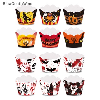 Blowgentlywind ป้ายฉลาก สําหรับตกแต่งหน้าเค้ก คัพเค้ก มัฟฟิน แซนวิช ปาร์ตี้ฮาโลวีน 6 ชิ้น BGW