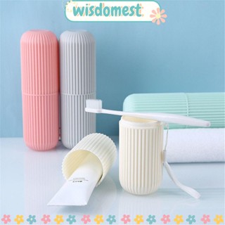 Wisdomest กล่องใส่แปรงสีฟัน ถ้วยเดินทาง อุปกรณ์ห้องน้ํา แปรงสีฟัน