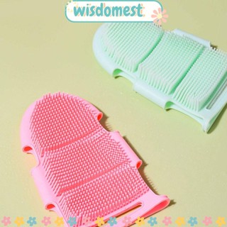 WISDOMEST ถุงมืออาบน้ํา แปรงซิลิโคน สําหรับอาบน้ําสัตว์เลี้ยง