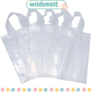 Wisdomest ถุงบูติกพลาสติก แบบพกพา 25*19*12 ซม. 7.5x4.7x10 นิ้ว พร้อมหูหิ้ว สําหรับกระเป๋า สินค้าธุรกิจ ขนาดเล็ก 100 ชิ้น