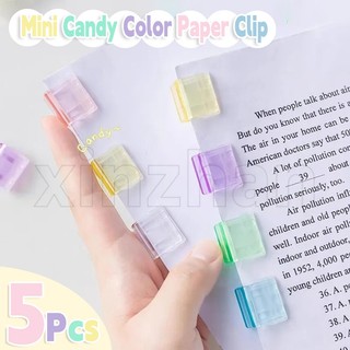Set 5 Kẹp Giữ Giấy Tờ / Tài Liệu mini Bằng Nhựa Trong Suốt Màu Kẹo