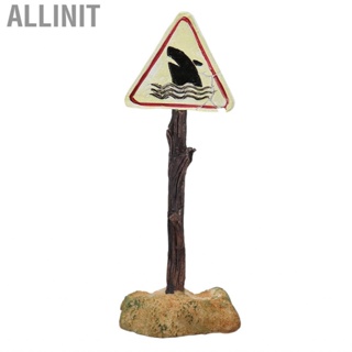 Allinit Fish Tank Shark Warning Signs Resin  Sign Decoration Weighted Base for