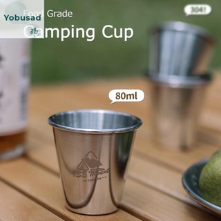 [Yobusad.th] แก้วมักสเตนเลส สําหรับตั้งแคมป์ กาแฟ ชา นม ปิกนิก 4 ชิ้น