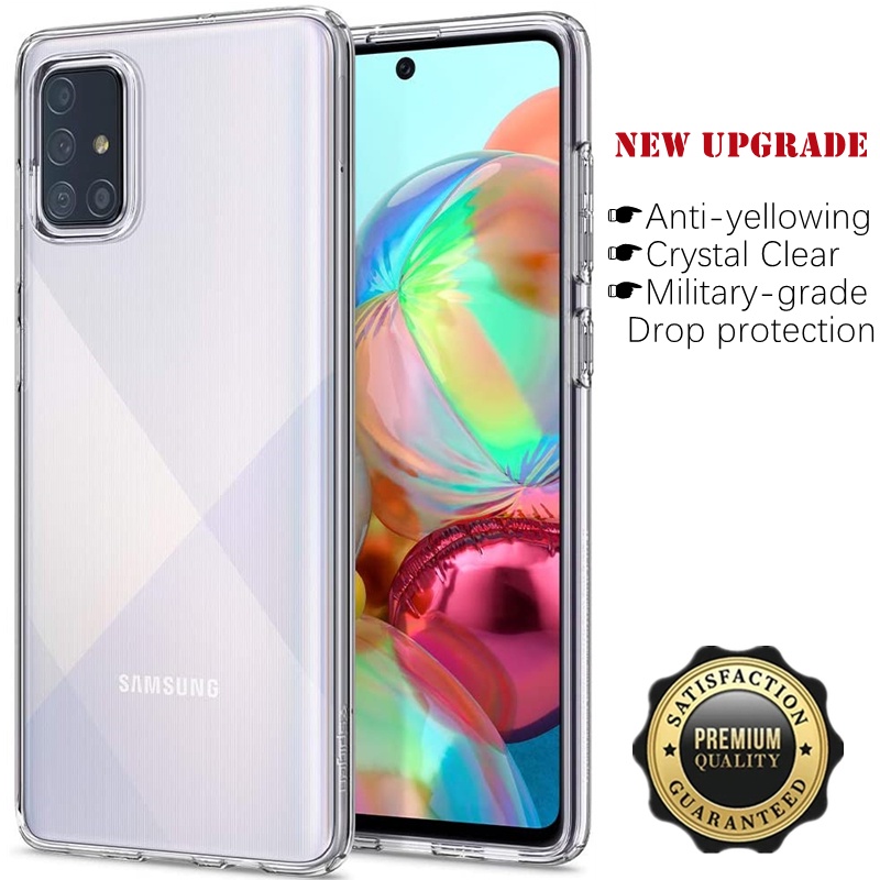 เคสโทรศัพท์ซิลิโคน TPU นิ่ม แบบใส กันกระแทก สีเหลือง สําหรับ Samsung Galaxy A71 4G 6.7 นิ้ว SM-A715F