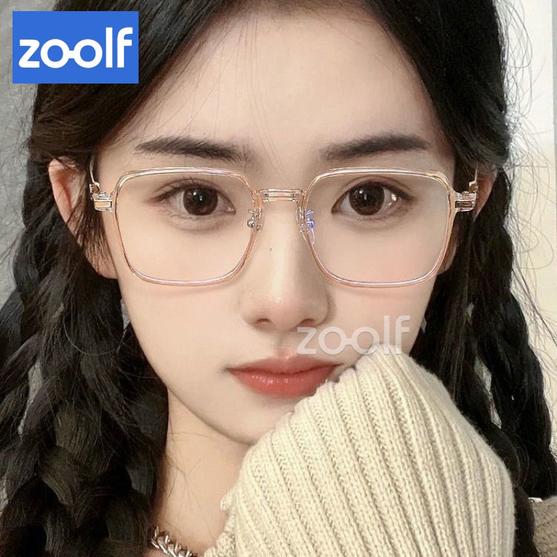 แว่นตาสายตาสั้น กรอบสี่เหลี่ยม น้ําหนักเบาพิเศษ กรอบขนาดใหญ่ เกรด -50 100 150 200 250 300 350 400 สีฟ้า สําหรับผู้หญิง นักเรียน