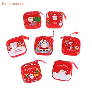 Hanprospree&gt; กระเป๋าใส่เหรียญ ลายซานตาคลอส สีแดง สุ่มสี