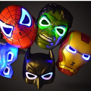 หน้ากากคอสเพลย์ Spiderman Light Up Mask Superhero มีไฟ LED สําหรับปาร์ตี้ฮาโลวีน