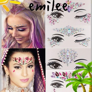 Emilee สติกเกอร์อัญมณี คริสตัล พลอยเทียม กลิตเตอร์ 3D สําหรับแต่งหน้า ปาร์ตี้