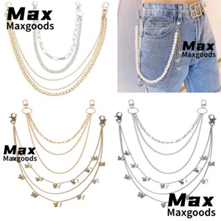 Maxg สายโซ่คาดเอว เครื่องประดับแฟชั่น สไตล์พังก์ ฮิปฮอป