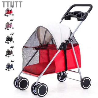 Ttiitt Pet Stroller Outdoor Portable Folding Small for Dog Cats Mouse Rabbits