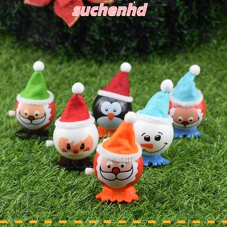 Suchenhd คริสต์มาส ไขลาน ของเล่นคริสต์มาส ถุงน่อง ยัดไส้ เพนกวิน ลานตีกลับ ของเล่นซานตาคลอส