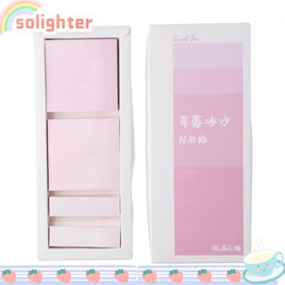 SOLIGHTER กระดาษโน๊ตมีกาวในตัว สีชมพู สําหรับบ้าน โรงเรียน