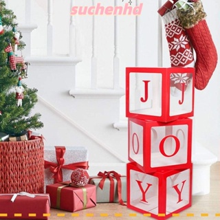 Suchenhd กล่องลูกโป่งใส ทรงสี่เหลี่ยม ลายตัวอักษร Happy Birthday DIY สําหรับตกแต่งปาร์ตี้คริสต์มาส