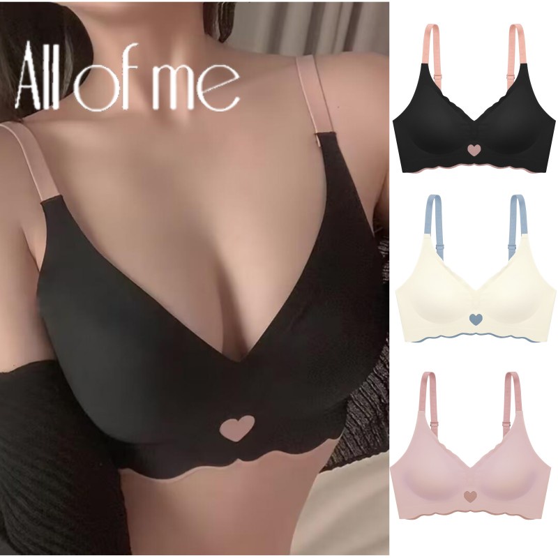 Allofme ผู้หญิง ไร้รอยต่อ ยกทรง เซ็กซี่ ไร้รอยต่อ ชุดชั้นใน ปรับได้ ไร้สาย ชุดชั้นในดันทรง ชุดชั้นในใกล้ชิด