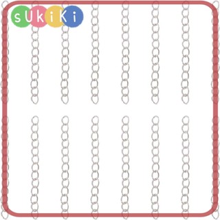 Sukiki สายโซ่เหล็ก สีเงิน สําหรับทําเครื่องประดับ สร้อยคอ แฮนด์เมด