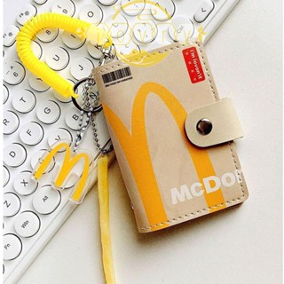 Ivory McDonalds กระเป๋าใส่บัตร ใส่บัตรธนาคาร หนัง PU ลายการ์ตูน สไตล์เกาหลี เรียบง่าย ใบขับขี่ กระเป๋าใส่เหรียญ กลางแจ้ง