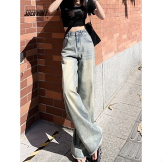 SOERVIMY กางเกงขายาว กางเกงยีสน์ผู้หญิง ทรงหลวม ๆ ตรง Retro Hip Hop Pants 2023 NEW Style WNK23906EQ 36Z230909