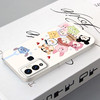 เคสโทรศัพท์มือถือแบบแข็ง ทรงสี่เหลี่ยม ลายหมีสตรอเบอร์รี่น่ารัก สําหรับ Infinix Hot 12 Play Hot 10 Play 11 9 Note 12 Smart 6 TECNO Pova Neo