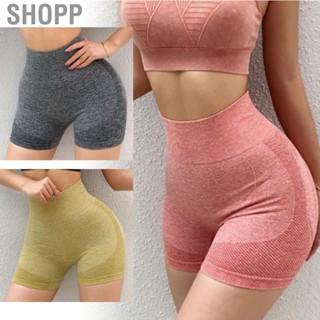 Shopp Women Workout Shorts  Texture Splicing Absorbent High Waist Butt Lifting for Yoga Running