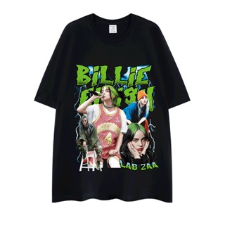 เสื้อยืดแขนสั้นลําลอง พิมพ์ลาย Street Billy ทรงหลวม สไตล์ฮิปฮอป สตรีท อเมริกัน สําหรับผู้ชาย