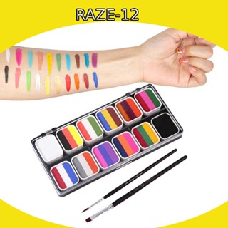 [Raze12] ใบหน้า ร่างกาย พร้อมแปรง 2 ชิ้น สีสันสดใส สําหรับเทศกาลคอสเพลย์ฮาโลวีน