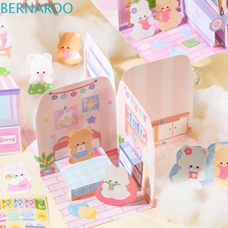 Bernardo หนังสือสติกเกอร์ ลายการ์ตูนหมี กระต่าย 3D เสียงเงียบ แฮนด์เมด DIY สําหรับของขวัญวันเกิด