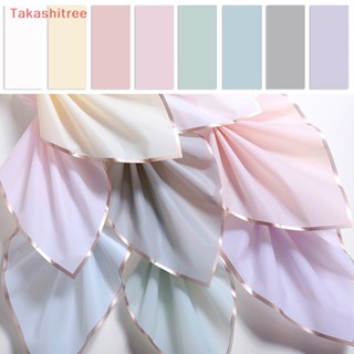 (Takashitree) กระดาษห่อช่อดอกไม้ เจลลี่ใส กันน้ํา ขอบสีทอง สําหรับห่อของขวัญ DIY