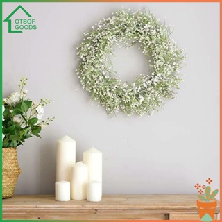 ✿ ล็อตซอฟกู้ด ✿  Gypsophila พวงหรีดต้นไม้ประดิษฐ์ DIY 40 ซม. สําหรับแขวนตกแต่งประตู งานแต่งงาน ปาร์ตี้ บ้าน