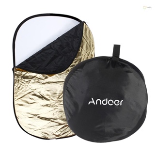 [พร้อมส่ง] Andoer 5 in 1 แผ่นสะท้อนแสง ขนาด 24 นิ้ว * 36 นิ้ว / 60 * 90 ซม. (สีทอง สีเงิน สีขาว สีดํา โปร่งแสง) แบบพกพา พับได้ สําหรับถ่ายภาพสตูดิโอ