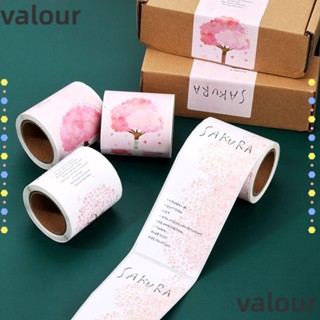 Valour สติกเกอร์ ลายดอกซากุระ 50 ชิ้น สําหรับตกแต่งห่อของขวัญ งานแต่งงาน