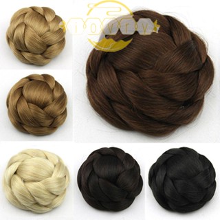 Ivory ผมปลอม คุณภาพสูง วินเทจ เรียบง่าย ผู้หญิง Hanfu ผม Chignon สังเคราะห์ เจ้าสาว ต่อผม ธรรมชาติ สาว ผมตรง Chignon