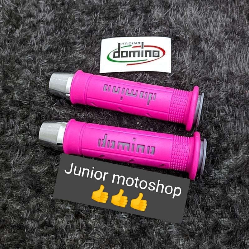 ปลอกแฮนด์ Domino copy PREMIUM Supersoft universal handfat copy PREMIUM Pink GREY BLUE + ปลอกแฮนด์ pcx Domino ฝาครอบแก๊สสีชมพู + ด้ายแฮนด์โครเมียม universal pcx รุ่น moto beat mio vario scoopy spaci genio fazzio revora -DV