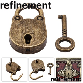 Refinement กุญแจล็อค โลหะผสมสังกะสี สไตล์วินเทจย้อนยุค สําหรับตกแต่งบ้าน 2 ชิ้น