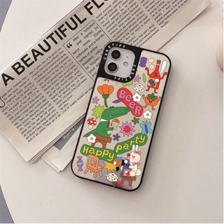 Casetify X เคสโทรศัพท์มือถือ PC แข็ง กันกระแทก ลายหนังจระเข้ สีดํา สีเงิน สําหรับ iPhone 15 14 13 12 11 Pro MAX IX XS MAX XR 6 6s 7 8 Plus