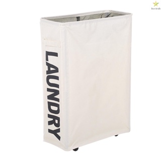 Corner Laundry Basket Bin with Universal Wheels - Beige, for Organized and Effortless Laundry