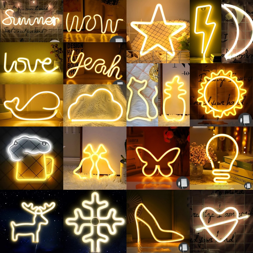 UNOLUX Warm White Neon Light รองเท้าส้นสูง sun โคมไฟนีออนสำหรับห้องนอนตกแต่งคริสต์มาสของขวัญ