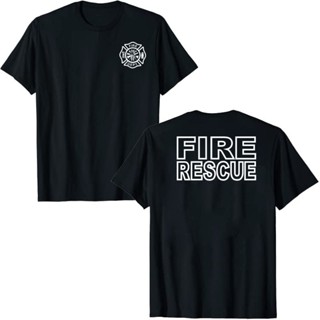 เสื้อยืด พิมพ์ลายกราฟฟิคนักดับเพลิง Maltese Cross Fire Department