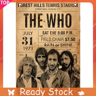 แผ่นป้ายโลหะดีบุก ลาย The Who สไตล์วินเทจย้อนยุค ขนาด 20x30 ซม. สําหรับบาร์ ผับ คลับ กาแฟ