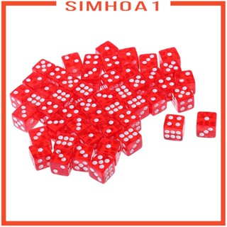 [Simhoa1] ลูกเต๋าอะคริลิค 6 ด้าน สําหรับเล่นเกมกระดาน KTV 50 ชิ้น