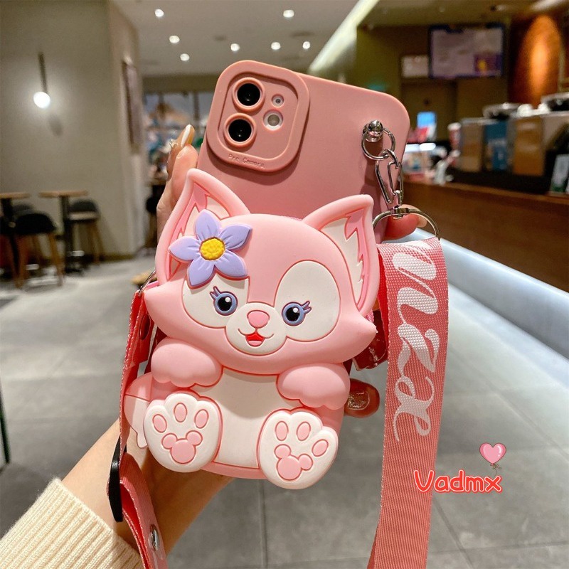 เคสโทรศัพท์มือถือ แบบนิ่ม ลายการ์ตูน Lina Bell พร้อมสายคล้องยาว และกระเป๋าสตางค์ สําหรับ Samsung Galaxy S23 FE S23 Ultra Plus S23+ Note 10 Plus M33 M23 M53 M54 A24 A54 A34 5G A04E F13 M13 M53
